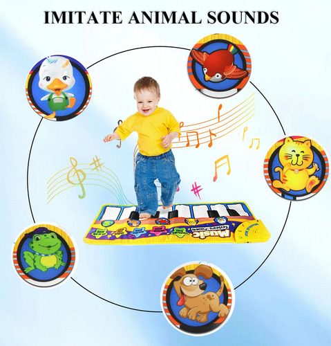 Alfombra De Gateo Con Juego De Música Piano Electrónico Bebé