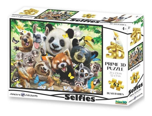 Puzzle X 63 Piezas 3d Bush Babies Selfie ELG P10757 El Gato