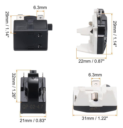 Relé Ptc De Arranque Para Refrigerador De 4 Pin Y Protector