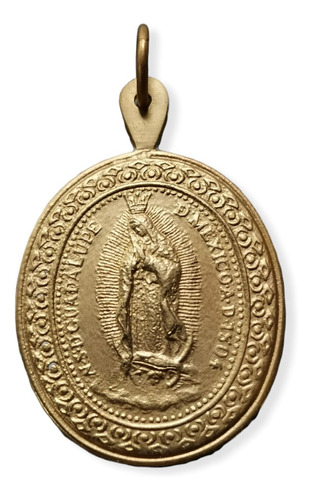 Medalla Oro 18k Virgen De Guadalupe Troquel Antiguo #1355