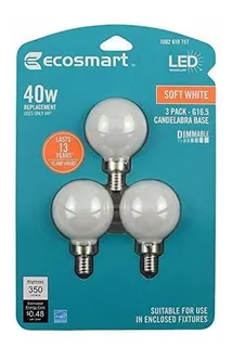Focos Led - Ecosmart 40-watt Equivalent G16.5 Dimmable Energ
