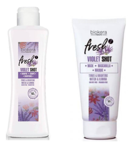 Biokera Fresh Violet Shot Shampoo Y Mask Matizador Salerm