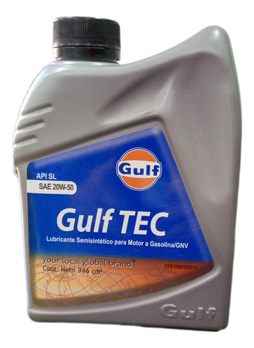 Aceite 20w50 Semi Sintetico Gulf