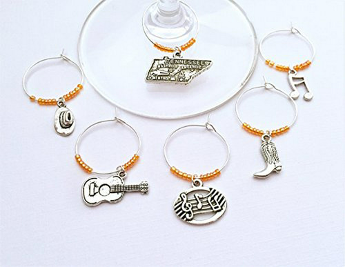 Charms De Vino Nashville Country Music 6 Pz. Naranja.