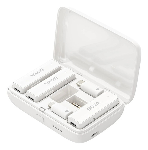 Boya Link-micrófono De Solapa Inalámbrico iPhone, Android Color Blanco