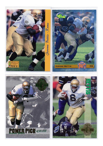 1993 Classic & Pro Line Jerome Bettis Rookie Rams ( 4 ) Lote