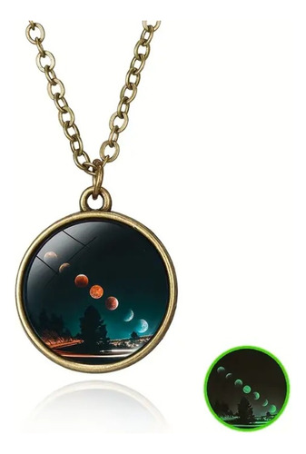 Collar Esfera Doble Cara D Sistema Solar Tierra Galaxia Luna