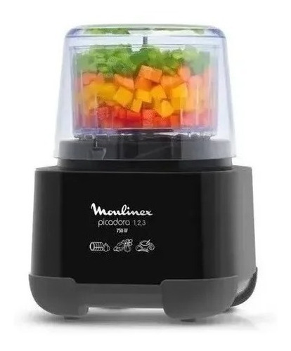 Picadora Moulinex 1-2-3 Ad601858 Negra 750w
