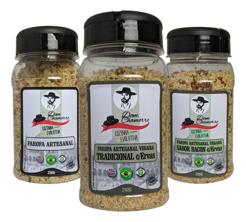 Imagem 4 de 6 de Kit 02 Farofas Veganas Natural Com Ervas E Sabor Bacon
