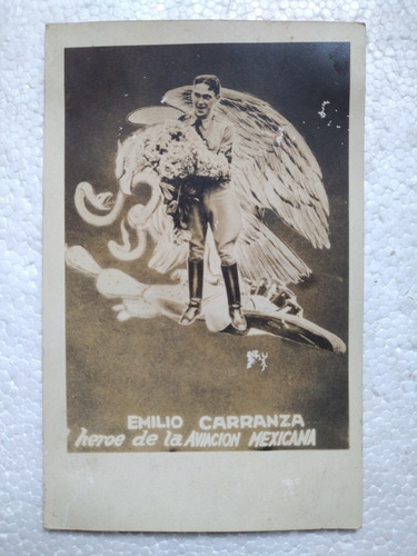Antigua Fotografía De Emilio Carranza Aviador Mexicano C1928