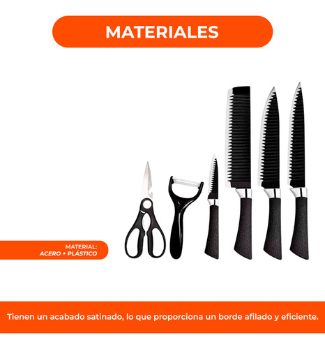 Juego Cuchillos Afilados Profesionales 6 Unidades Calidad