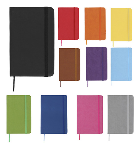 Mini Libreta Tipo Moleskine Variedad De Colores 35 Pzas