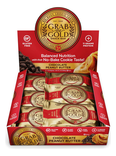 Grab The Gold Galletas Con 11 Gramos De Proteina 12 Pzs Sabor Mantequilla De Mani Y Chocolate