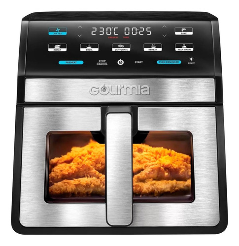 Gourmia Air Fryer 7.5l, Ventana Y Luz Interna Gaf858 Negro