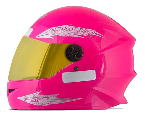 Casco New Liberty Four Pro Tork Abs Gold Visor Talla 56 Color Rosa