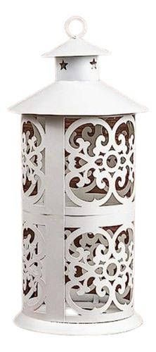 Lanterna Marroquina decorativa luminaria porta vela cor creme