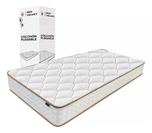 Colchón Individual Resorte Y Memory Foam - Expansión Rápida Color Blanco