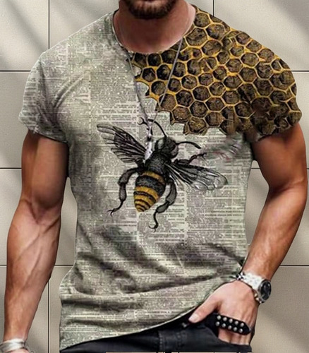 Camiseta Estampada De Manga Corta Elegante