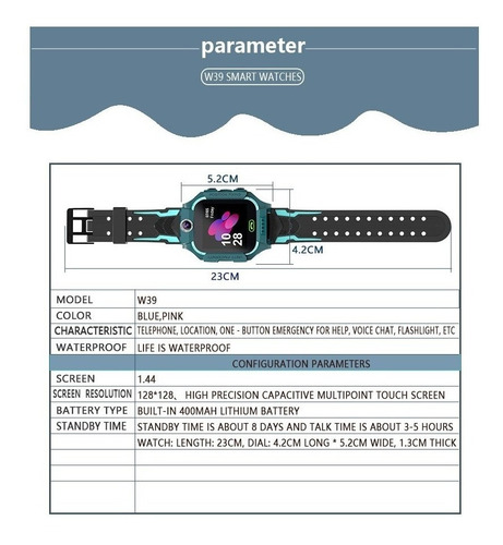 Smart Chat Remote Watch Smart Q19 Games Vídeo Para Crianças