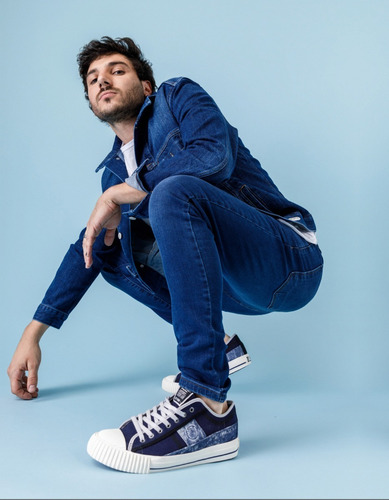 Imagen 4 de 9 de Zapatillas Urbanas Hombre Lona Y Cuero Base De Caucho