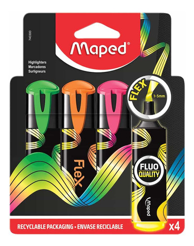 Marcadores Pastel Maped Con 4 Colores Soft Flex