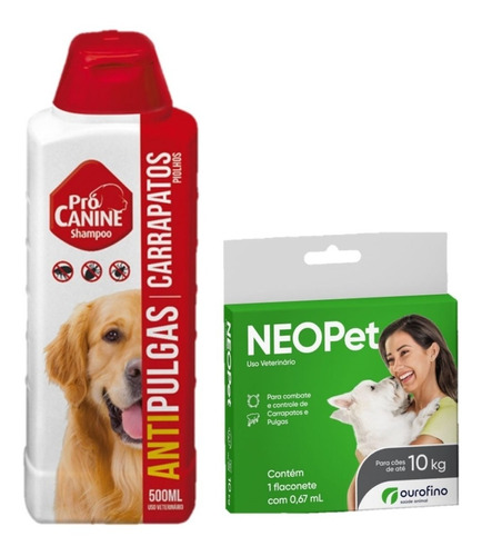 Neopet Carrapatos E Pulgas Cães De 1 A 10 Kg + Shampoo