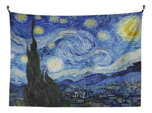 Tapiz Manta Tela De Pared Noche Estrellada De Van Gogh 95x70