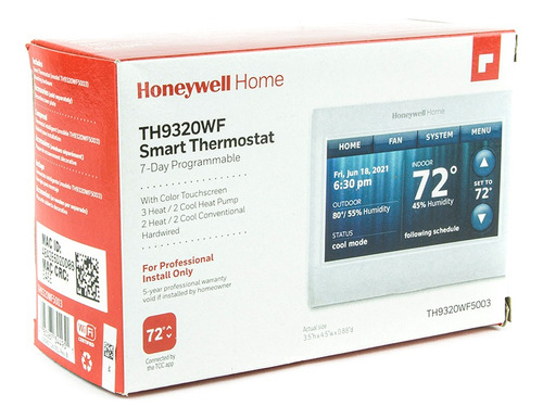 Termostato  Honeywell 9000 Wifi Touchscreen Programable 