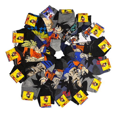 Calcetines Tines Cortos Dragon Ball Z 23-27 Cm 6 Pares