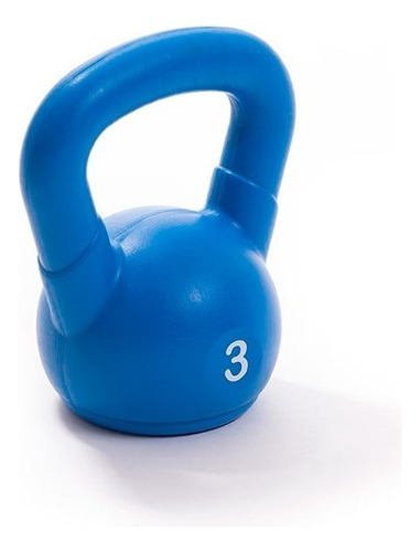 Pesa Rusa Plastica 3 Kg Mir Fitness Kettlebell Color Azul