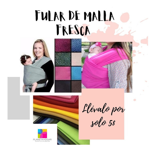 Imagen 1 de 1 de Fular Canguro Portabebé Malla Deportiva Tallas S M L Xl