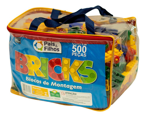 Blocos De Montar Bolsa Bricks 500 Peças