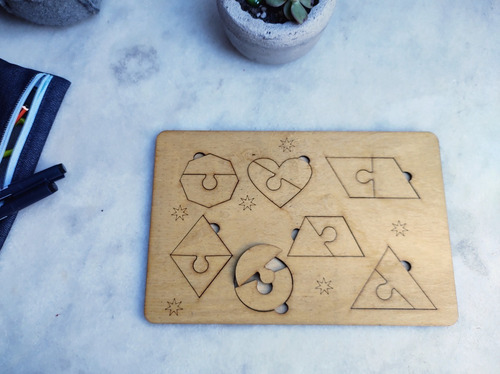 Imagen 3 de 5 de Juego De Figuras Geometricas Madera Juego Didactico Niños B