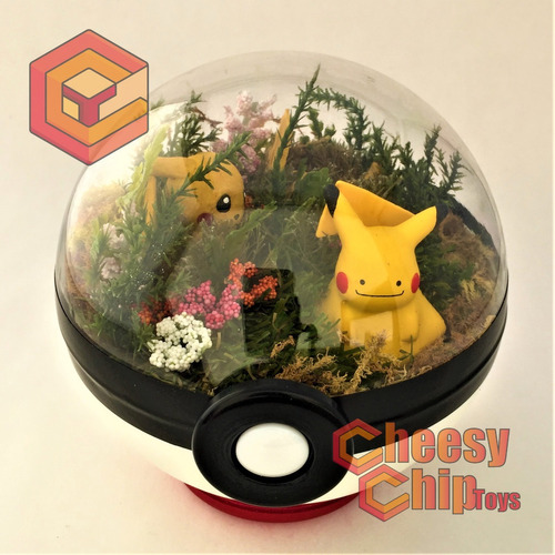 Pokemon Pokeball Terrarium Ditto Pikachu - Pokebola De 12cm.