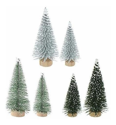 Set De 6 Mini Árboles De Navidad Pino De Sisal Adornos De