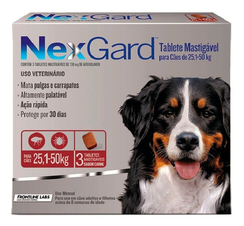 Nexgard 25 A 50 Kg Antipulgas E Carrapatos Cães+brinde