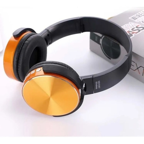 Audífonos Bluetooth Con Reproductor Diadema Nfc 3.5 Xb450bt Color Dorado