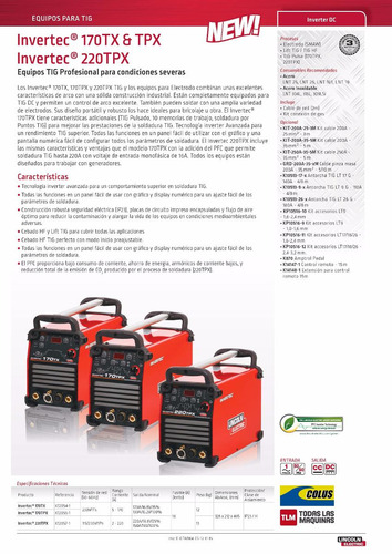 Imagen 5 de 6 de Soldadora Invertec 170 Tpx Lincoln Electric 220v Tig Pulsado