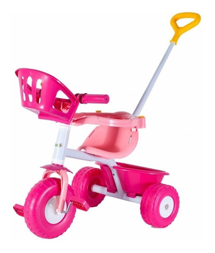 Imagen 1 de 4 de Triciclo Infantil Rondi Pink Metal C/manija Y Aro Sujetador