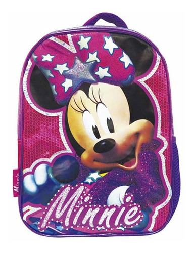 Mochila Minnie Jardin 12  Violeta Luz Led Maple Envio Gratis