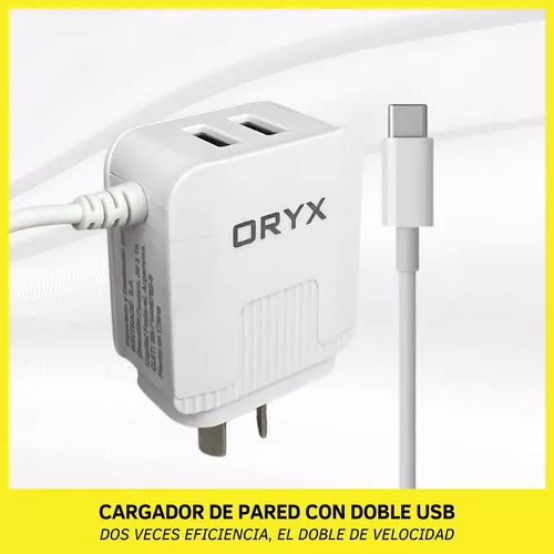 Cargador USB ORYX Rápido y Doble Puerto - Pointech
