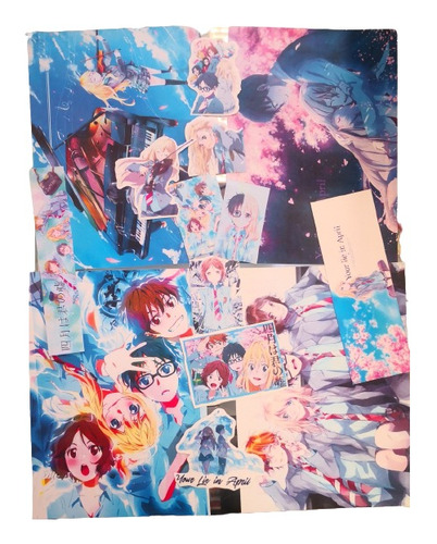 Your Lie In April Paquete Anime Posters Stickers Separador