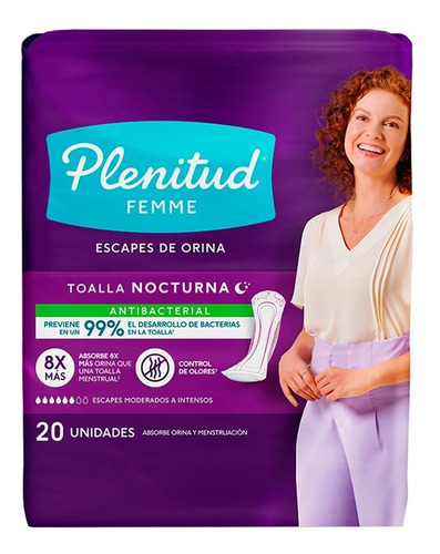 Imagen 3 de 3 de Plenitud Toalla Nocturna Femme X 20 Unidades