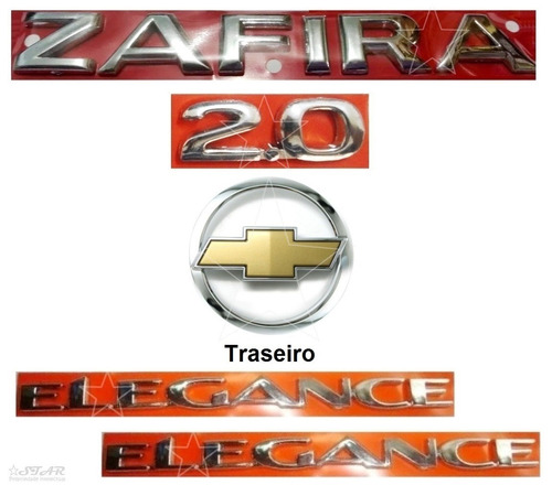 Símbolos Zafira 2.0 + Laterais Elegance + Mala - 2008 À 2012