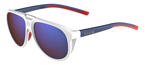 Lentes De Sol Bollé Euphoria White Blue Red Matte - Brown Color de la lente Azul Color de la varilla Blue/Red Color del armazón Blanco