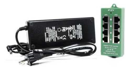 Inyector Poe/poe 4 Puertos 56v 60w Gigabit