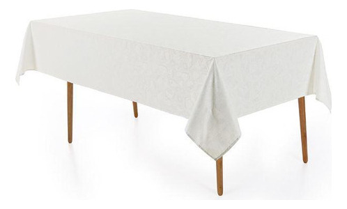 Toalha Mesa Retangular 8 Lugares Jacquard Beatrice Branca