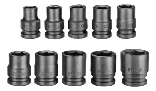 Juego 10 Dados De Impacto 1/2'' 10 A 24mm Ingco Hkissd12101