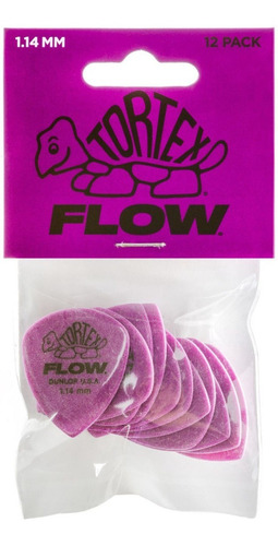 Caña Dunlop Tortex Flow Standard de 1,14 mm, 12 unidades, color morado