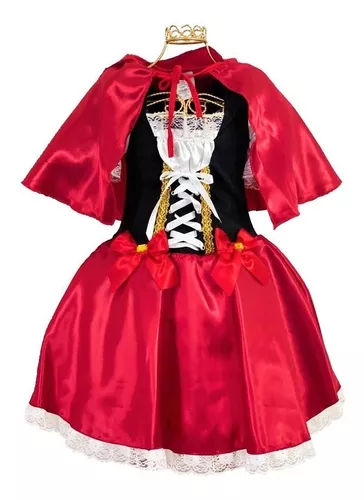 Vestido tema Chapeuzinho Vermelho com Capa